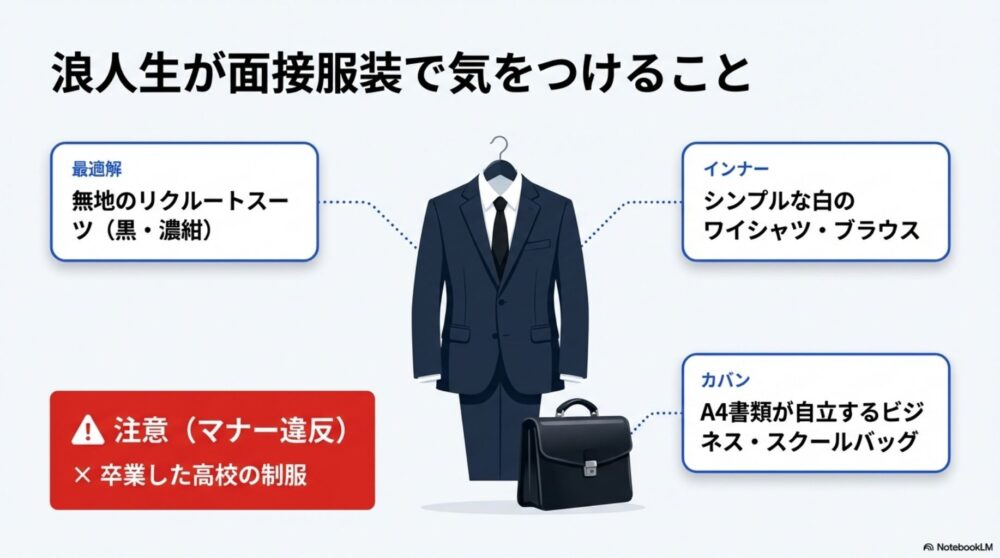 浪人生が着用すべきリクルートスーツのポイント解説