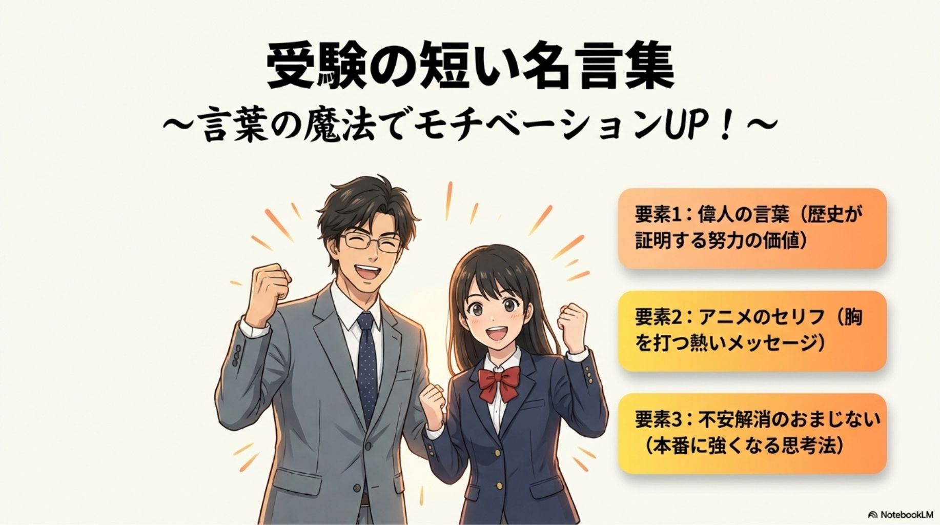 受験勉強のやる気を引き出す短い名言