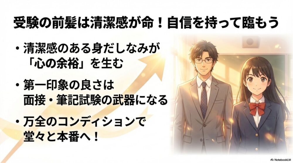 清潔感のある前髪で自信を持って受験に臨むまとめ
