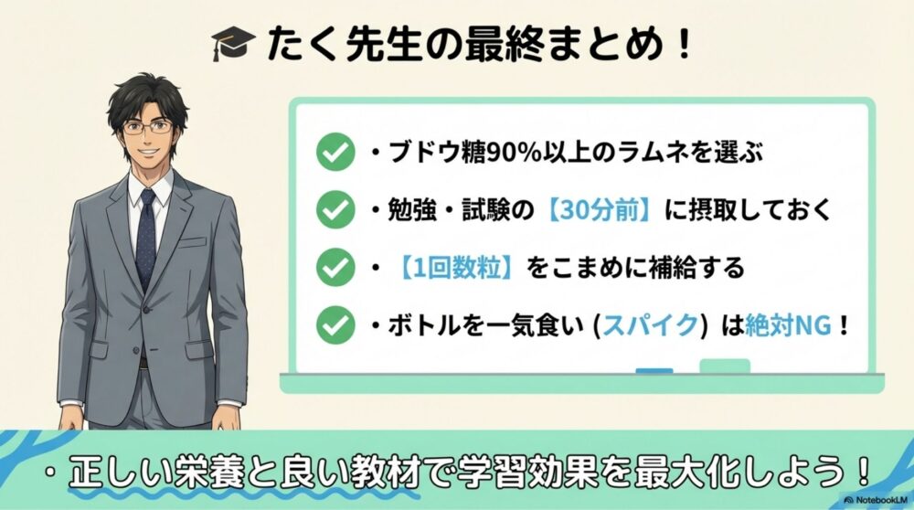 たく先生からのまとめメッセージ