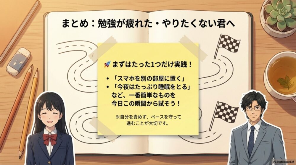 今すぐ始められる具体的な第一歩を促す図
