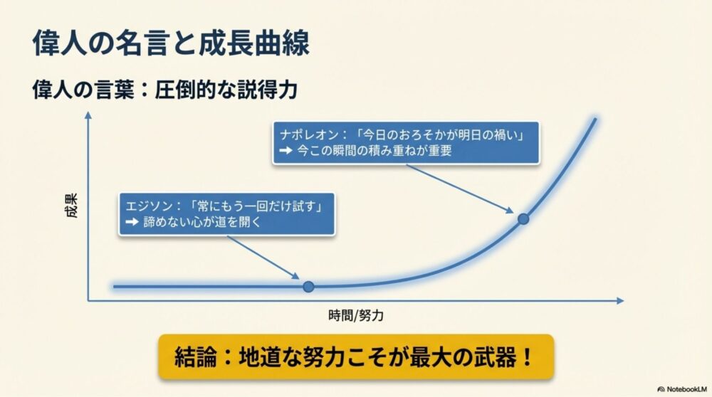 エジソンやナポレオンの言葉から学ぶ努力の継続