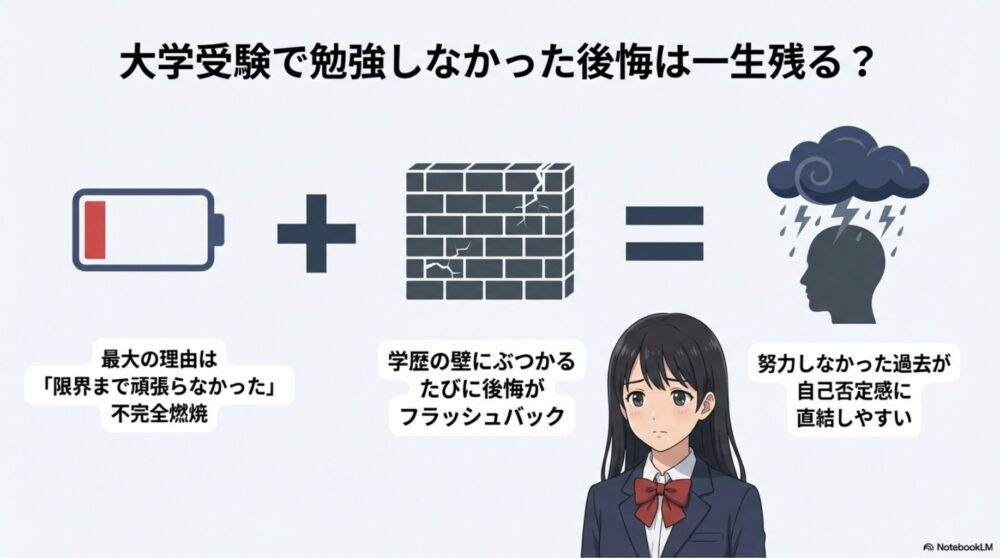 学受験で勉強しなかった後悔が一生残る心理的理由の解説