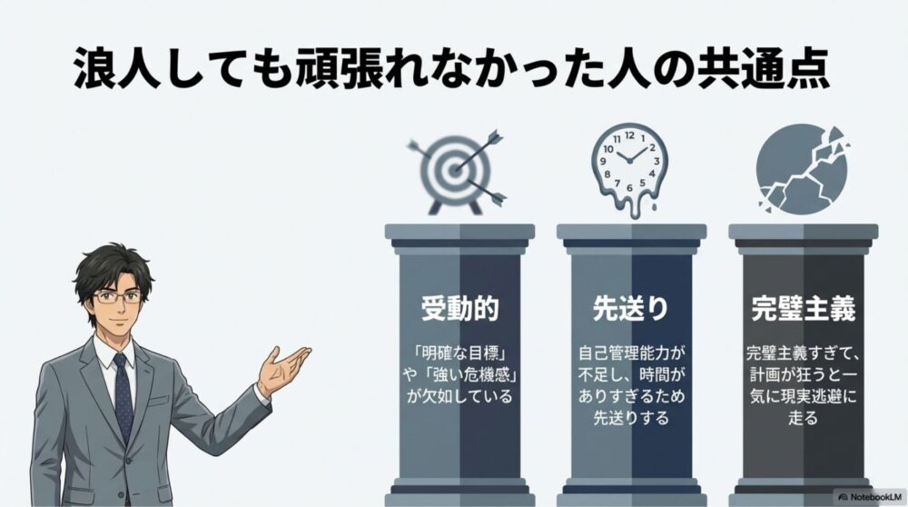 浪人生活で挫折して逃げてしまう人の心理的共通点