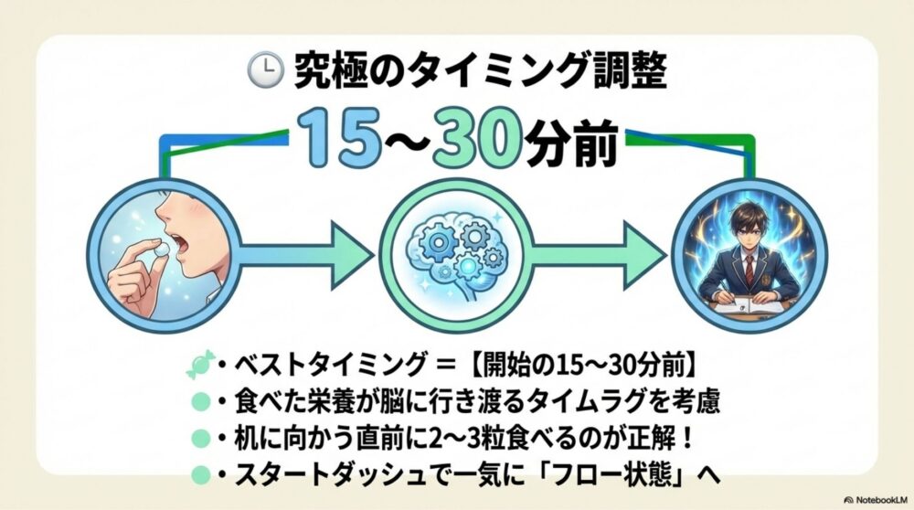 時間経過と集中力のタイムライン