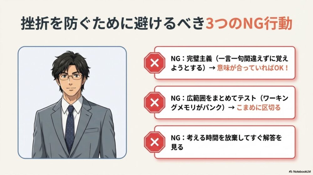 アクティブリコールの挫折を防ぐ注意点
