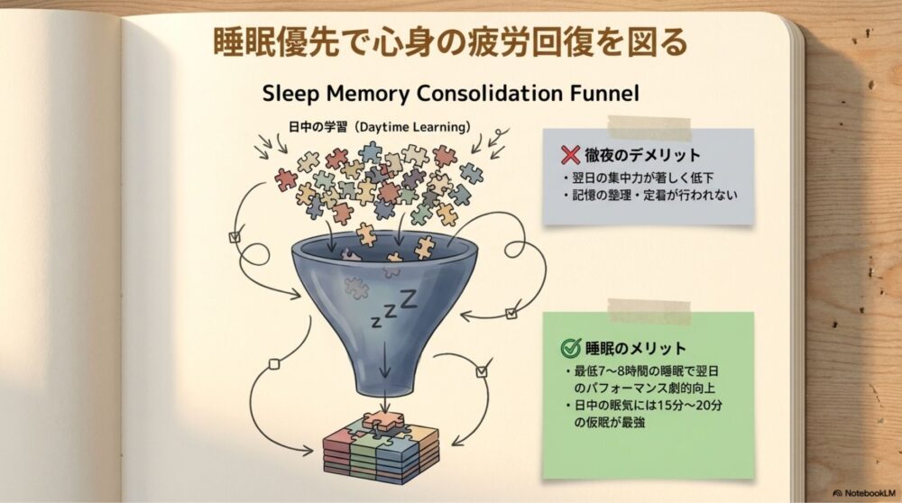睡眠不足の悪影響と睡眠のメリットを図解

