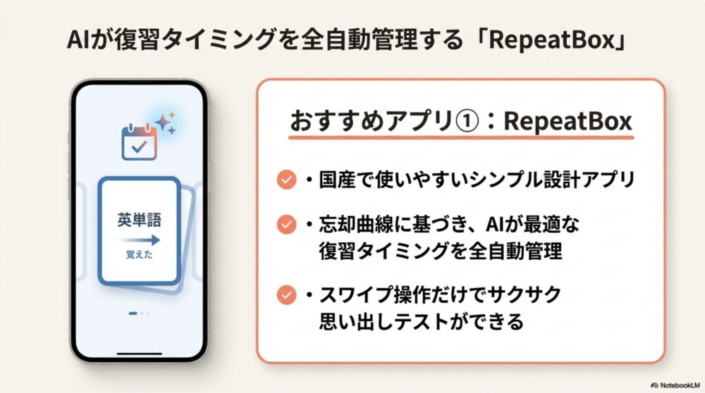 アプリ「RepeatBox」のメリットと特徴