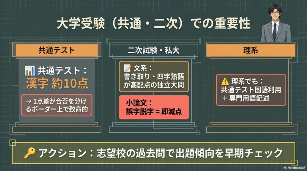 大学受験（共通・二次）での重要性
