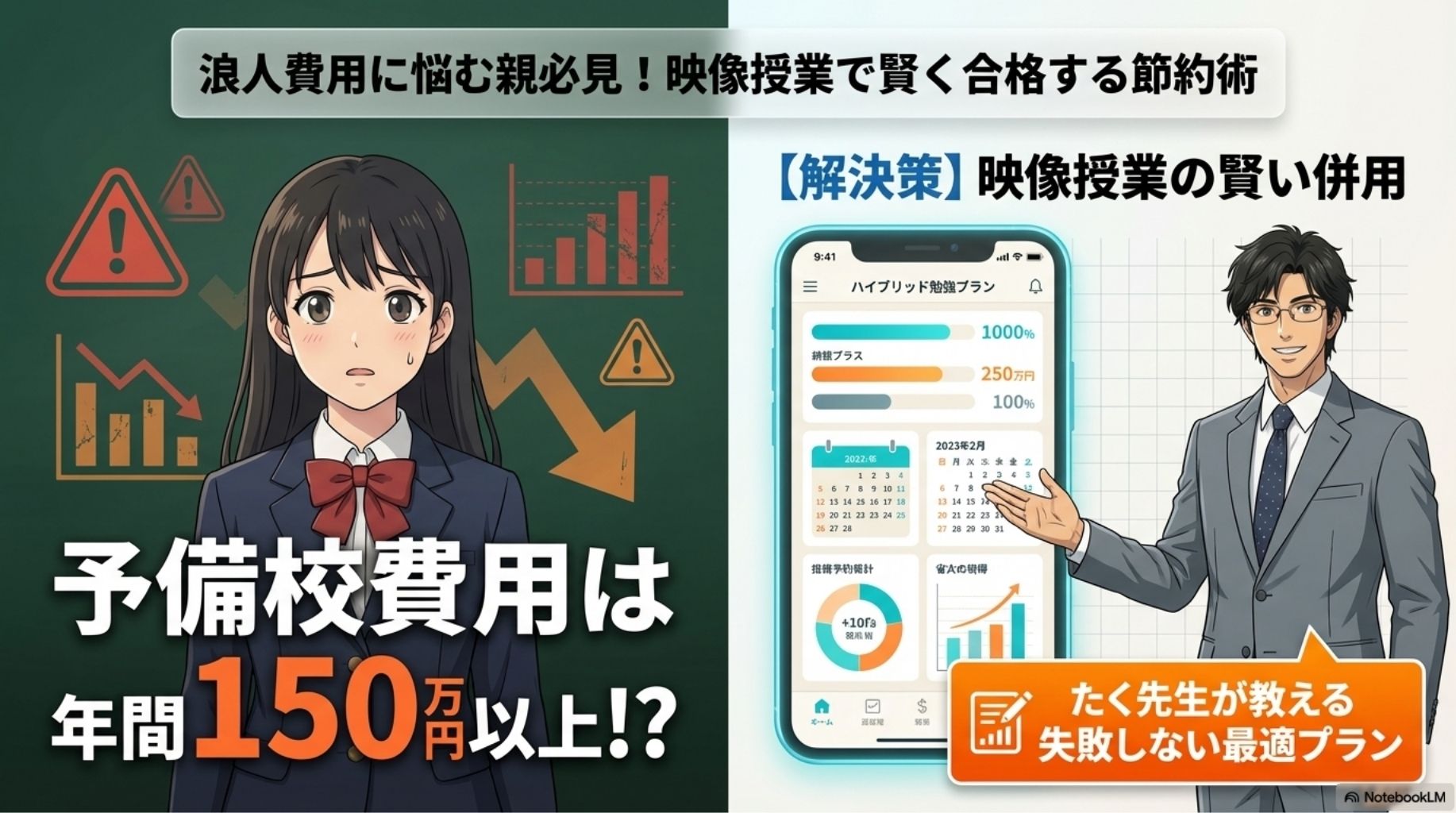 浪人費用に悩む親必見！映像授業で賢く合格する節約術のアイキャッチ画像