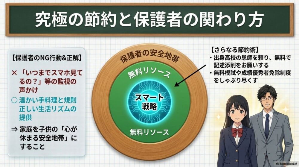  出身高校の先生を頼る無料指導や、親の「黙って見守る」サポートの重要性