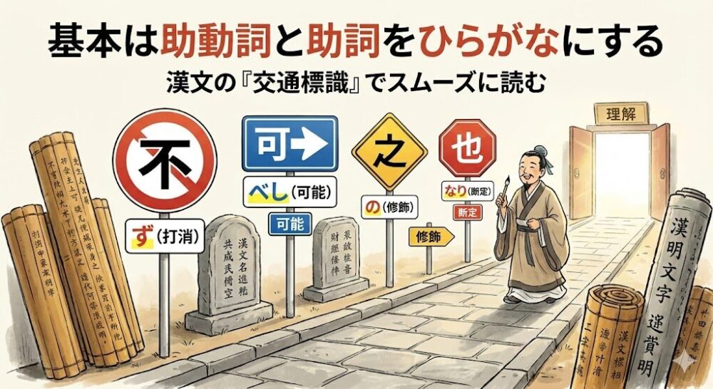 基本は助動詞と助詞をひらがなにする