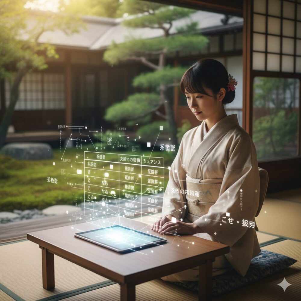 係助詞と結びの活用形を一覧で確認