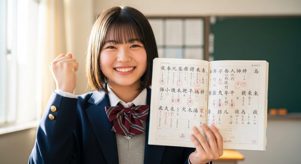 漢文を見分けることができてよろこんでいる高校生