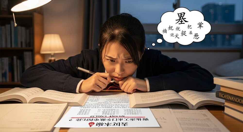 大学入学共通テストの漢文問題で基本単語の重要性を説くイメージ