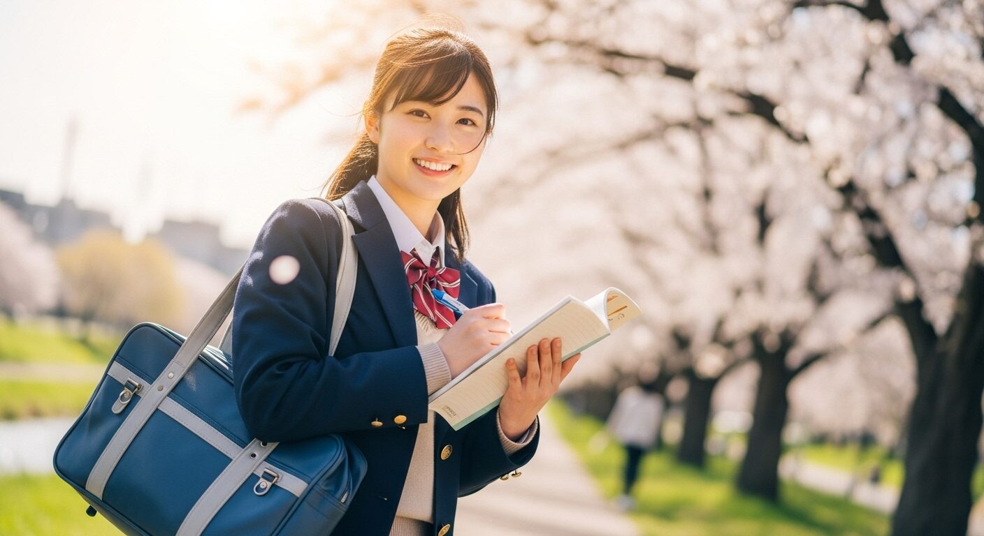 欠席の多さにめげずに前向きに頑張る美しい女子高生