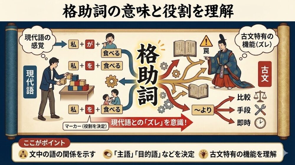 格助詞の意味と役割を理解