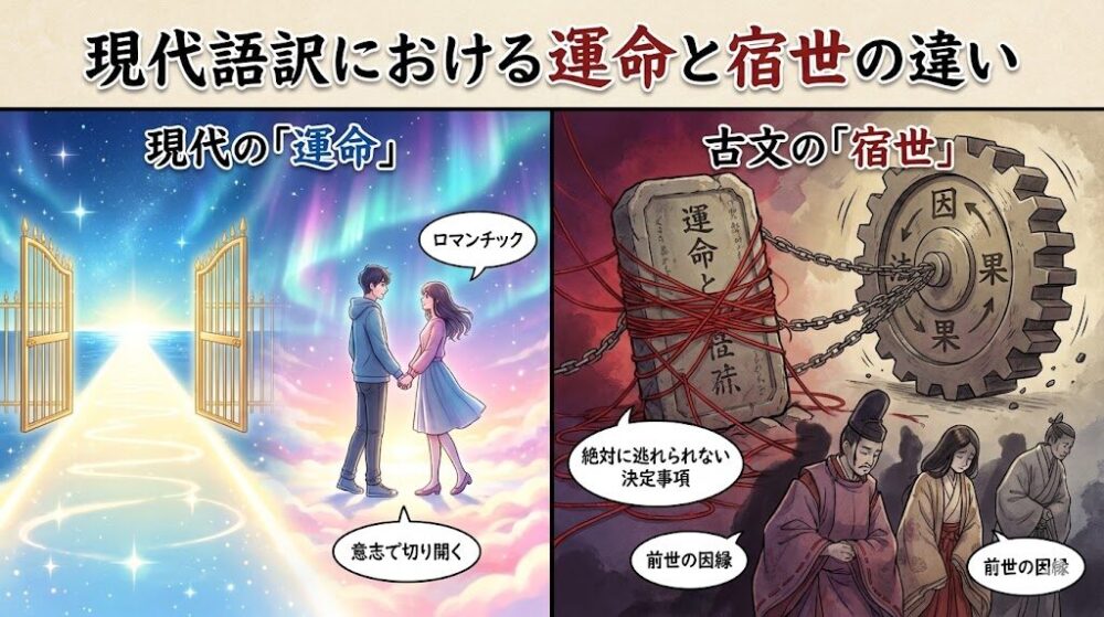現代語訳における運命と宿世の違い