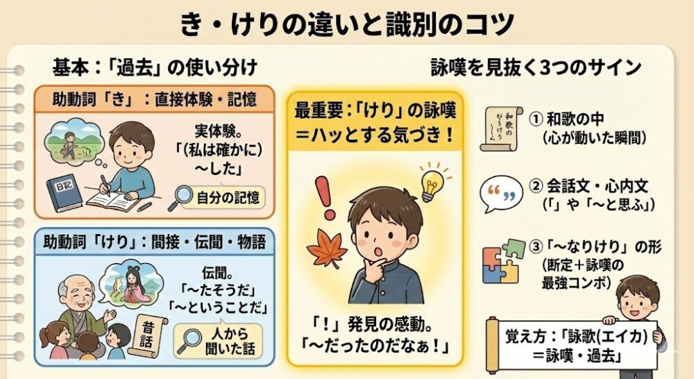 き・けりの違いと識別のコツ