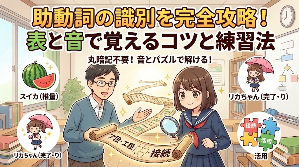 助動詞の識別を完全攻略！表と音で覚えるコツと練習法