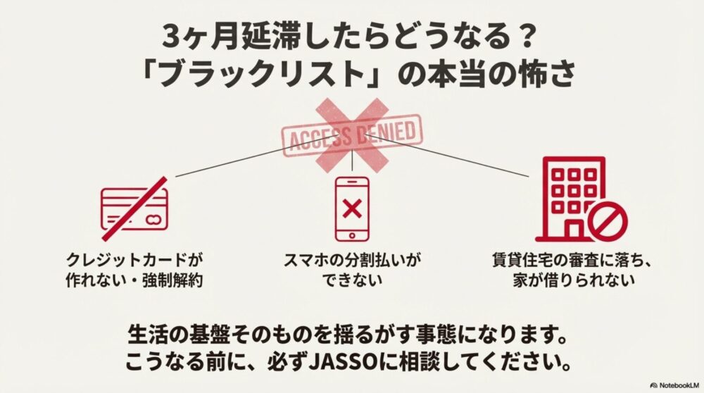 3ヶ月延滞によるブラックリスト入りのリスクと生活への深刻な影響