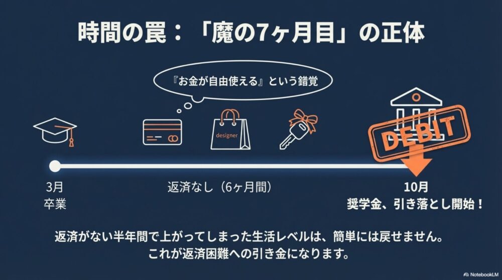 奨学金返済開始までの「魔の7ヶ月目」の罠と時間の経過