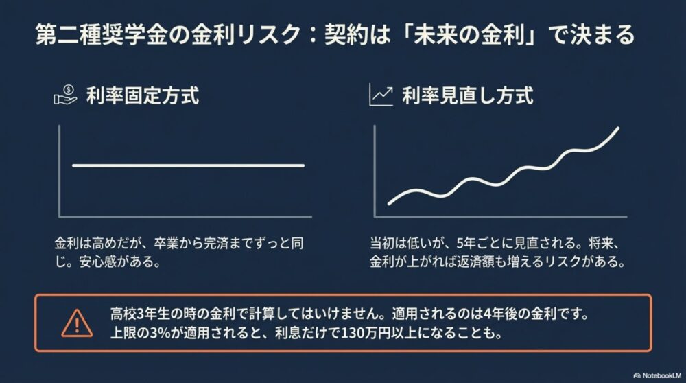 第二種奨学金の金利変動リスクと利率算定方式の違い