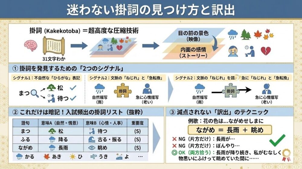 迷わない掛詞の見つけ方と訳出