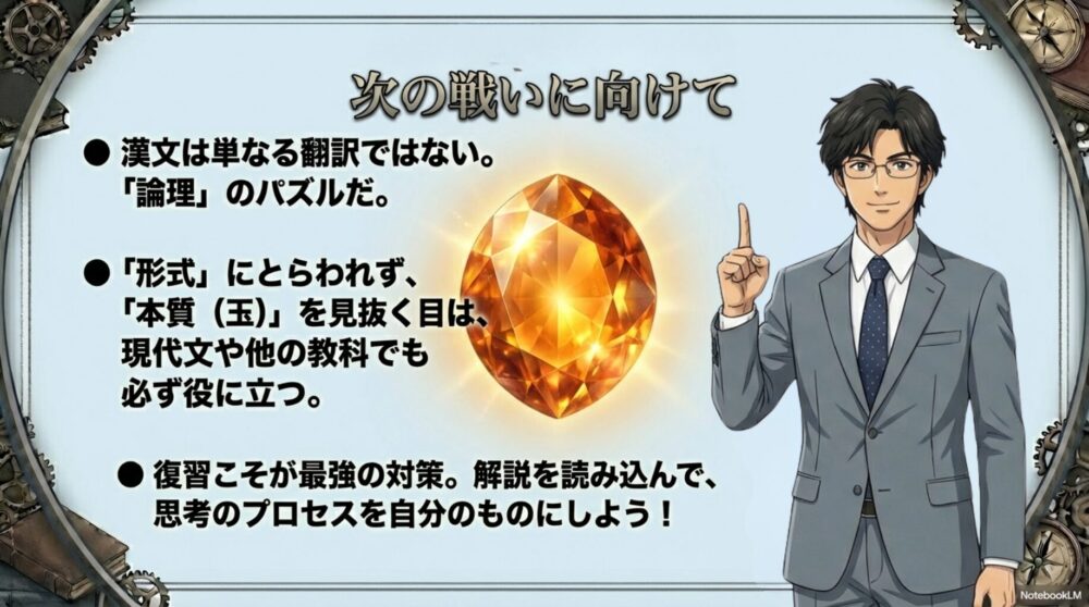 漢文は論理のパズルであるというたく先生からの学習アドバイスまとめ