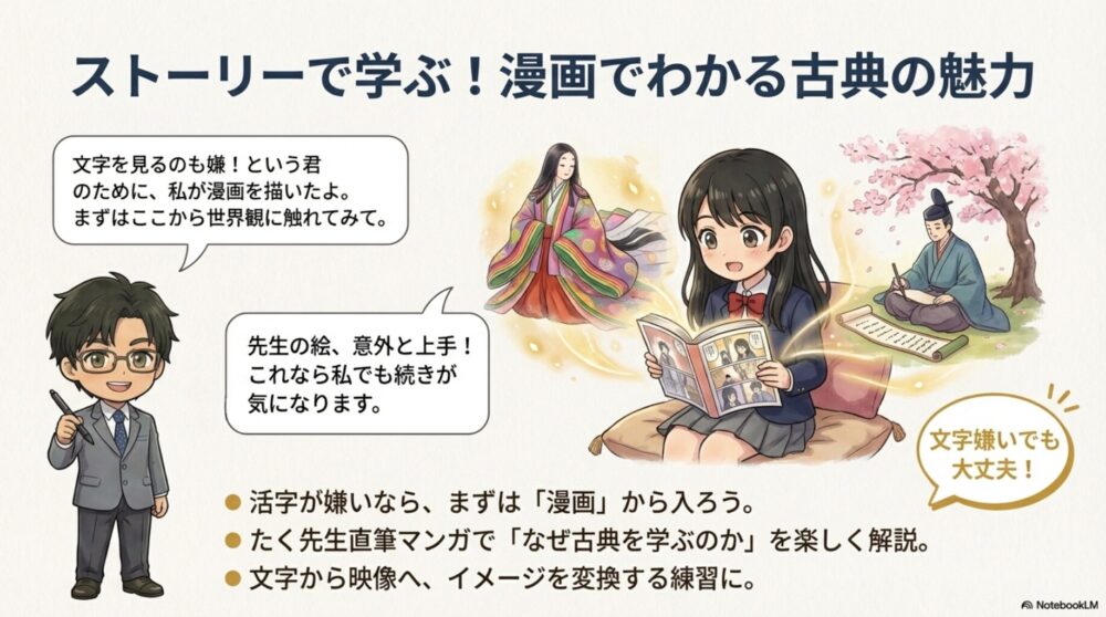 ストーリーで学ぶ！漫画でわかる古典の魅力｜文字嫌いでも大丈夫