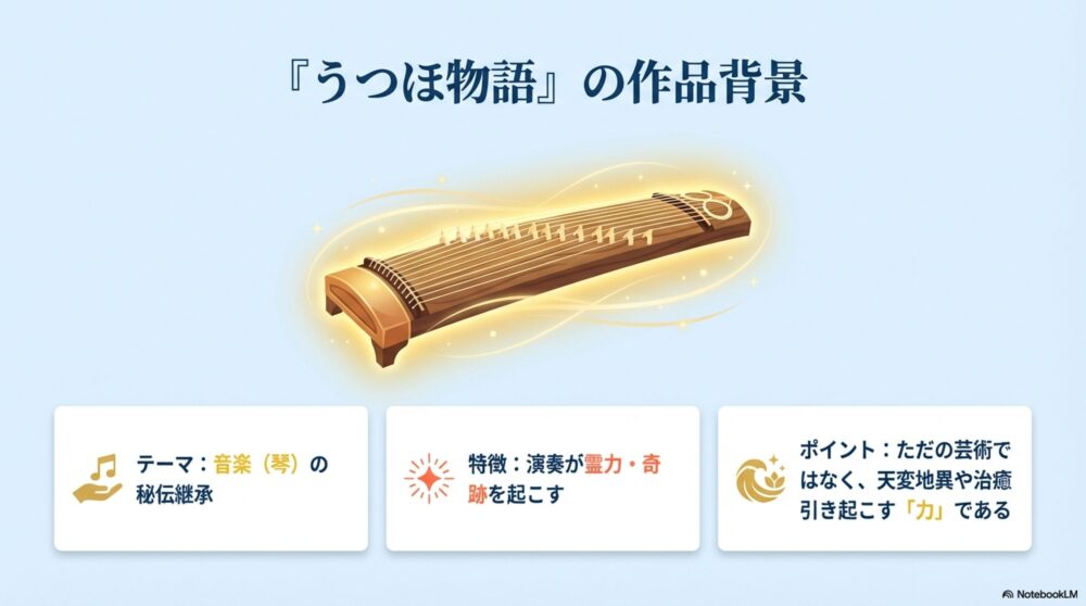 うつほ物語の作品背景とテーマ：音楽の霊力と秘伝継承