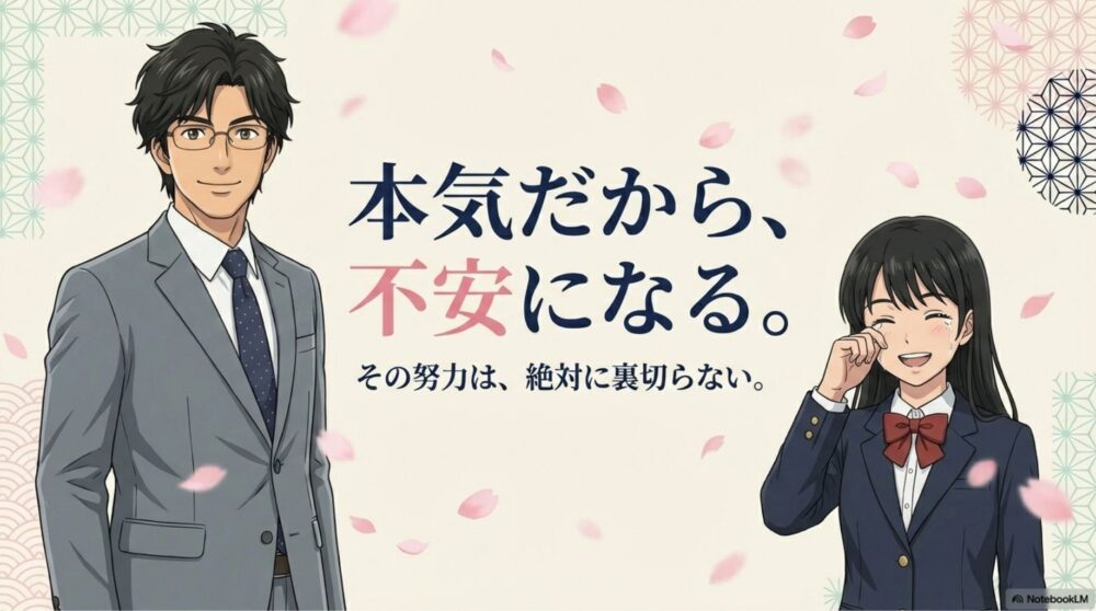 「本気だから不安になる」「その努力は絶対に裏切らない」という応援メッセージ