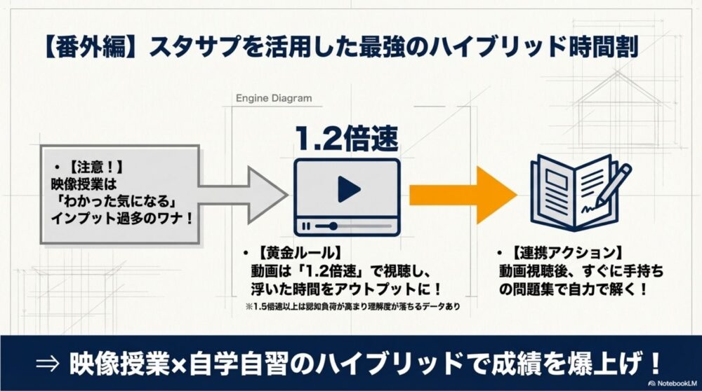 スタディサプリを使った勉強時間割
