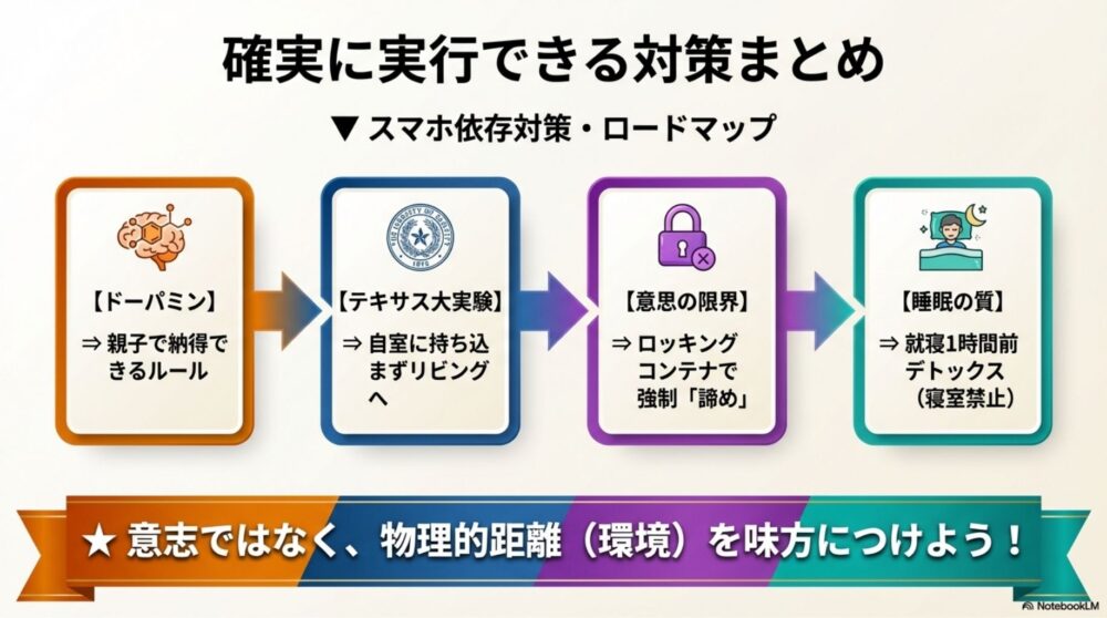 脳の仕組みと対策の要点をまとめたロードマップ図表
