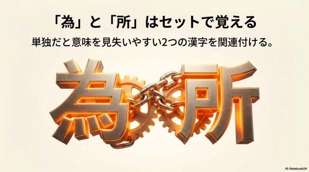 忘れやすい為と所を繋ぐ覚え方