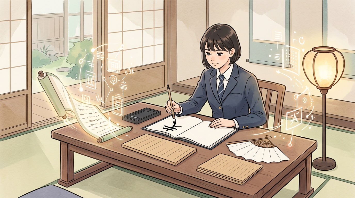 重要古文単語と漢字の読みテスト予想問題演習イラスト