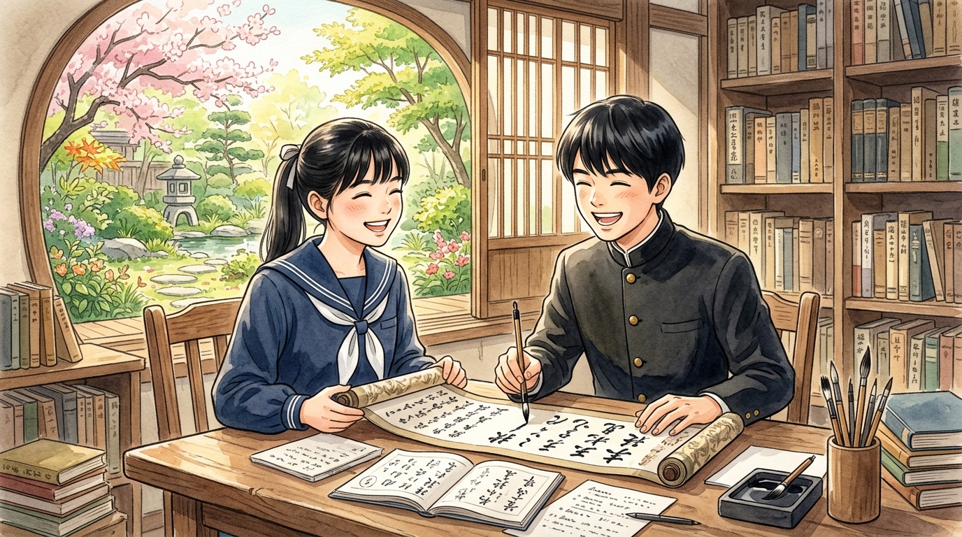 白文から書き下し文を作成し定期テストや共通テストで高得点を目指す学習イメージ