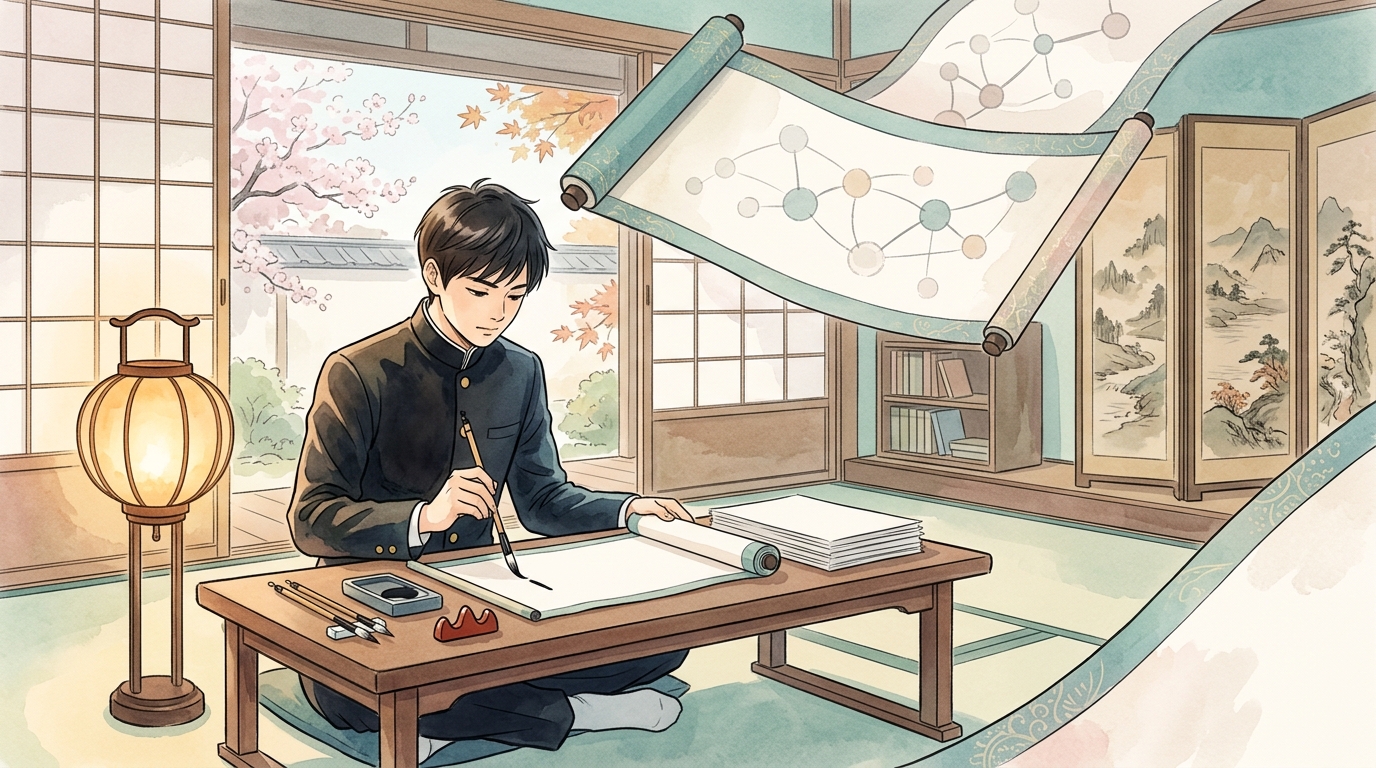 重要古文単語と漢字の読みテスト予想問題演習イラスト
