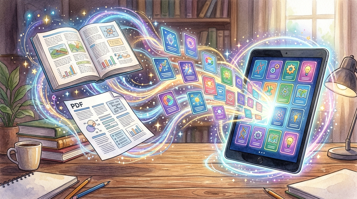 写真やPDFからAIが単語帳カードを自動生成（テキスト・PDFからカード化）