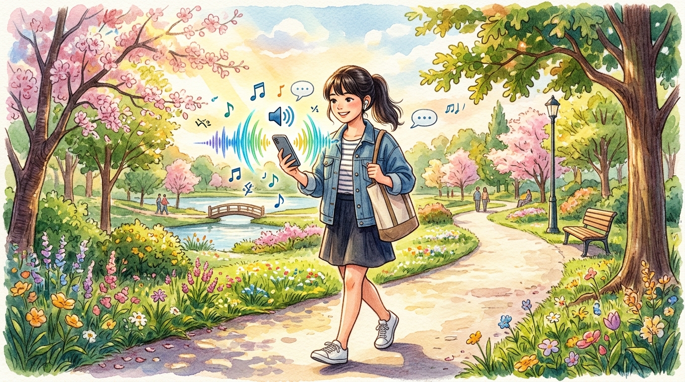 多言語音声読み上げとスキマ時間学習（散歩・通勤通学での耳学）