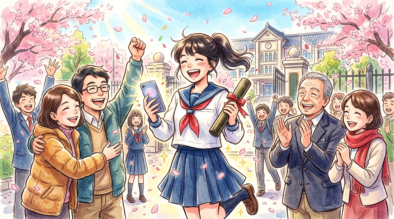 おすすめ暗記アプリPathMemoriaのまとめ（合格発表と満面の笑顔）