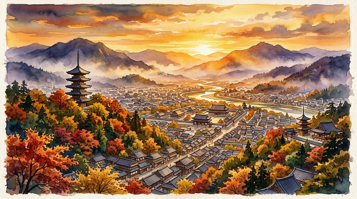 春の桜と日本庭園の情景