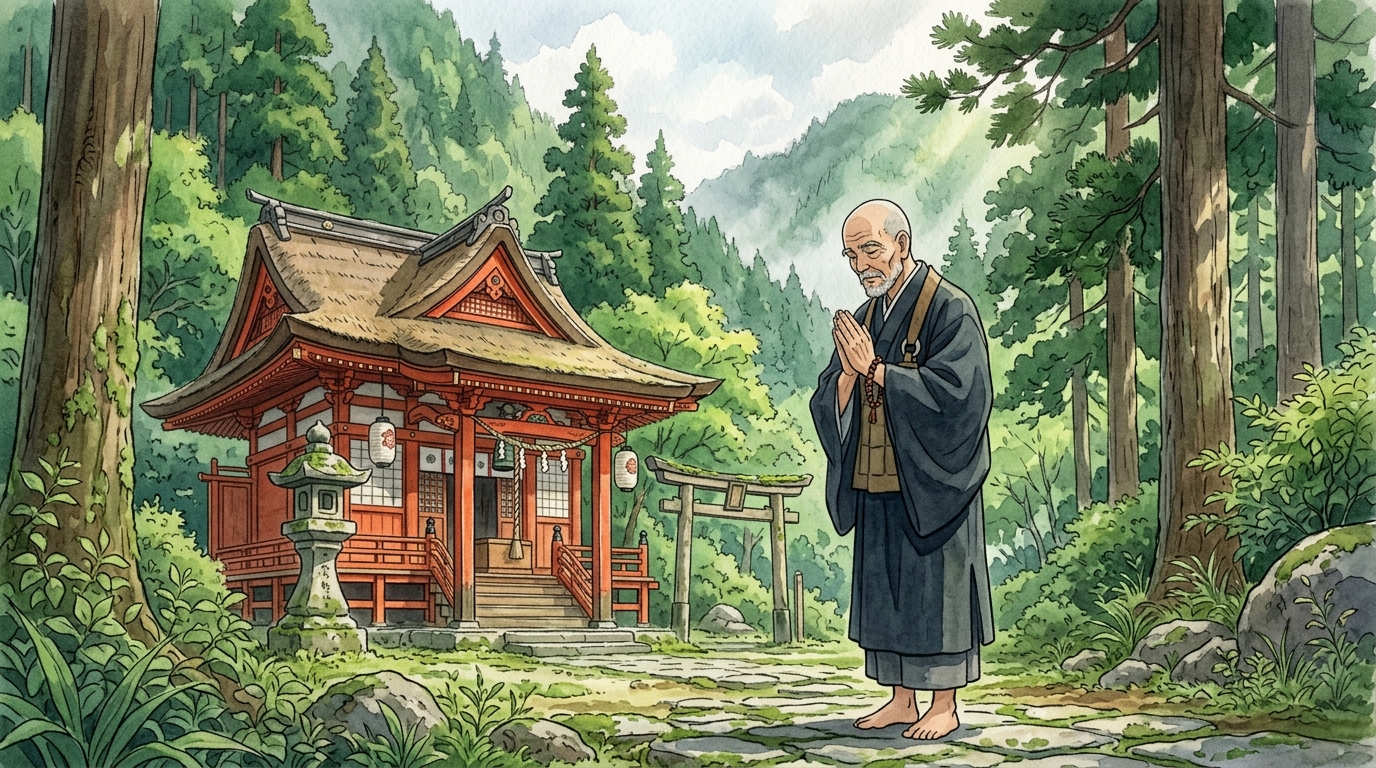 極楽寺や高良神社を参拝する仁和寺の法師