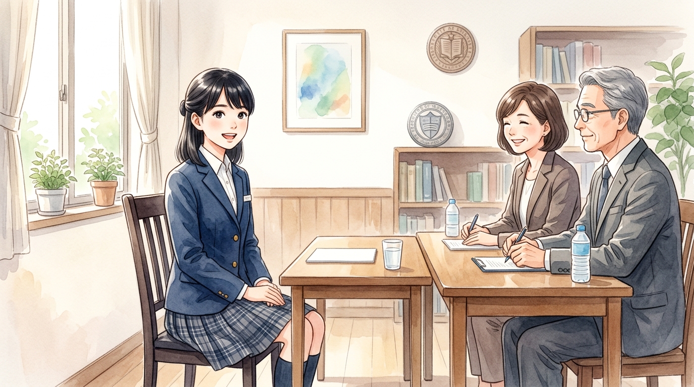 大学推薦入試の面接で生徒会経験を堂々と伝える受験生
