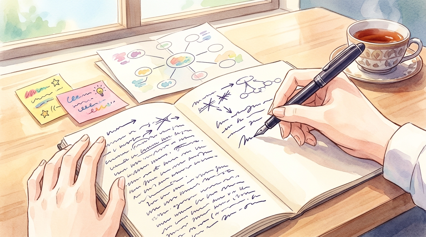 生徒会活動を志望理由書に落とし込み推敲する様子