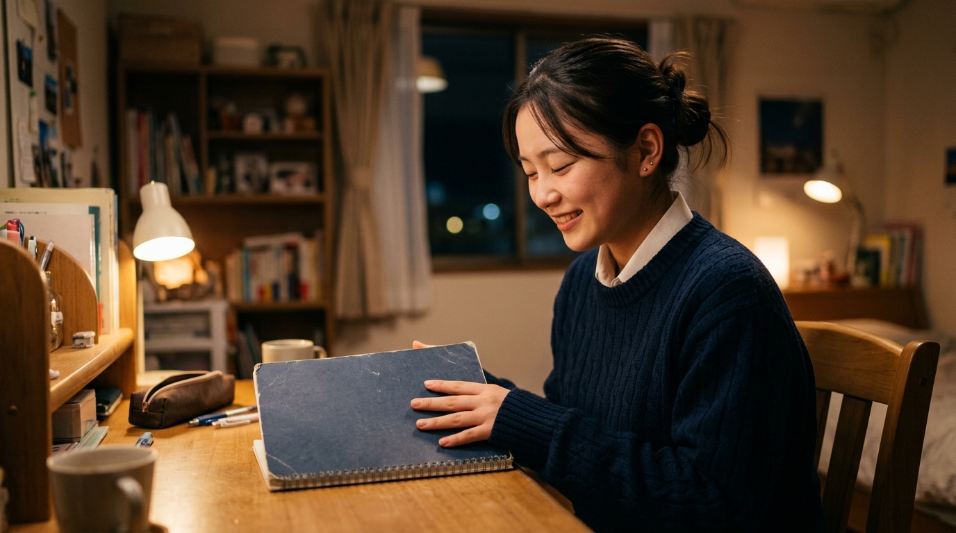 小さな成功体験を積み重ねて学習を習慣化する温かい情景