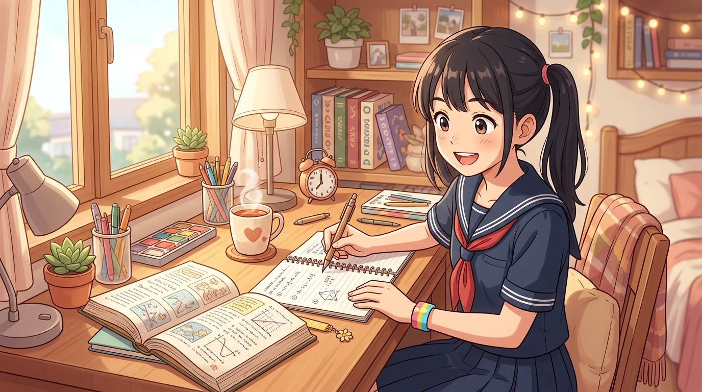 ツァイガルニク効果を活用して意欲的に勉強を再開する高校生