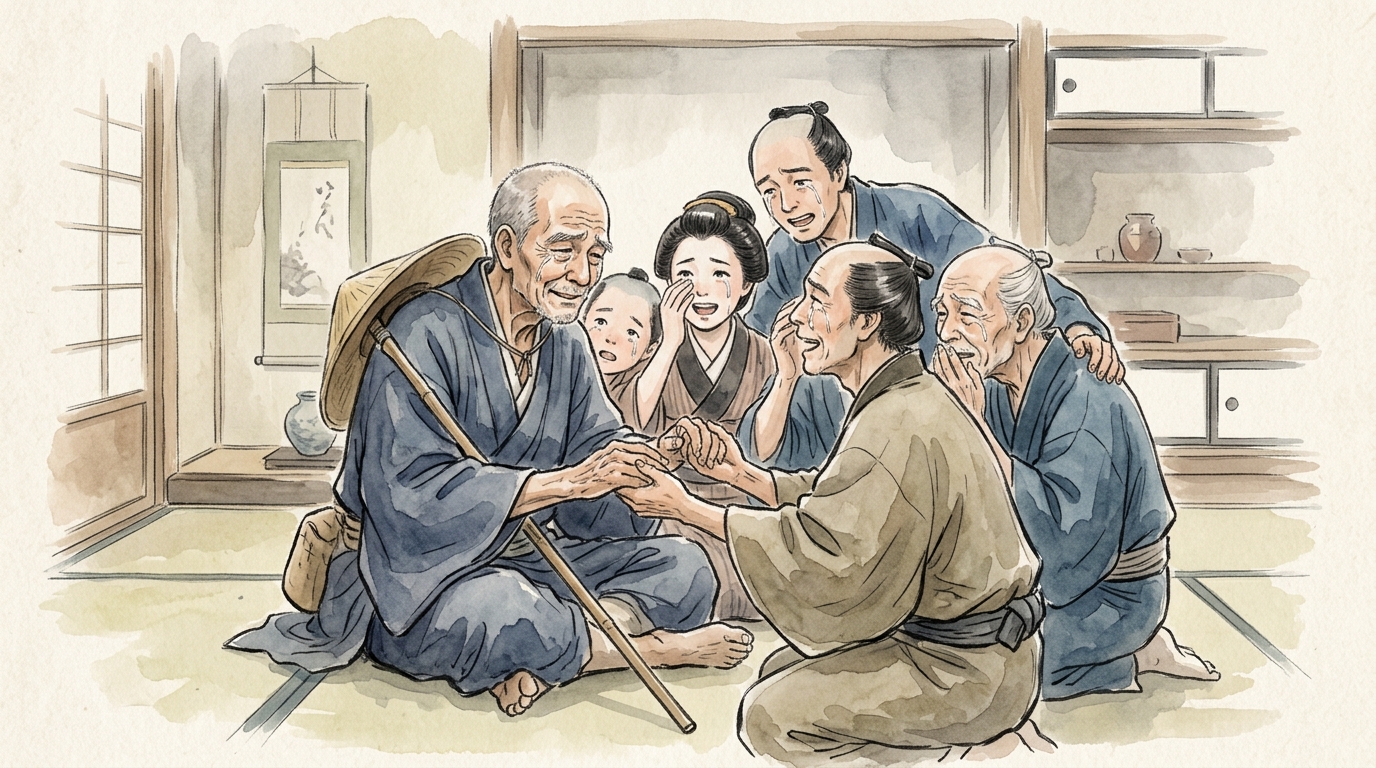 蘇生の者に会ふがごとく かつ喜びかついたはる 芭蕉の生還を喜ぶ門人たち