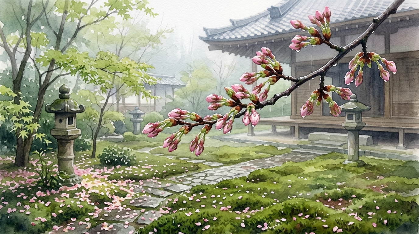 徒然草 咲きぬべきほどの梢 散りしをれたる庭 蕾と散った桜の美